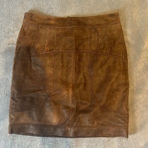 Society for rational dress brown leather mini skirt xs